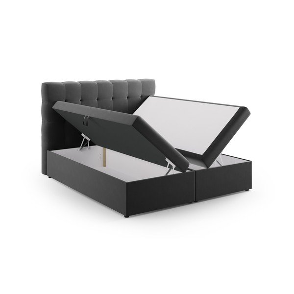 Antracitno sivi boxspring krevet s prostorom za pohranu 180x200 cm Bali – Cosmopolitan Design-image-4