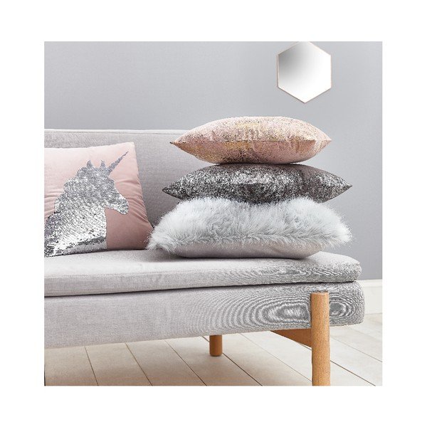 Bijela navlaka za jastuk od umjetnog krzna Catherine Lansfield Metallic Fur, 45 x 45 cm-image-1