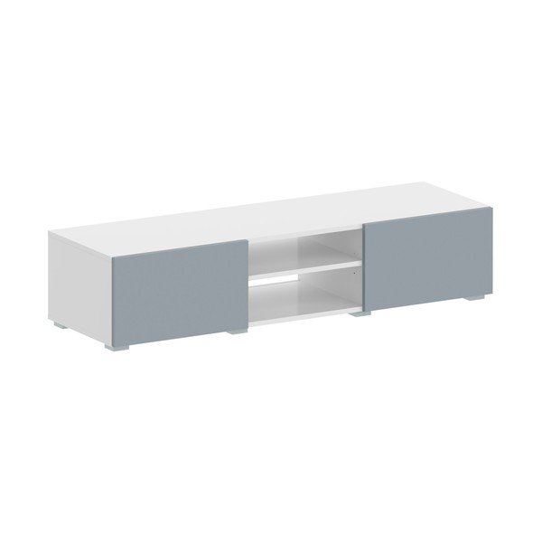 Bijela/siva TV komoda 140x31 cm Podium – TemaHome-image-2