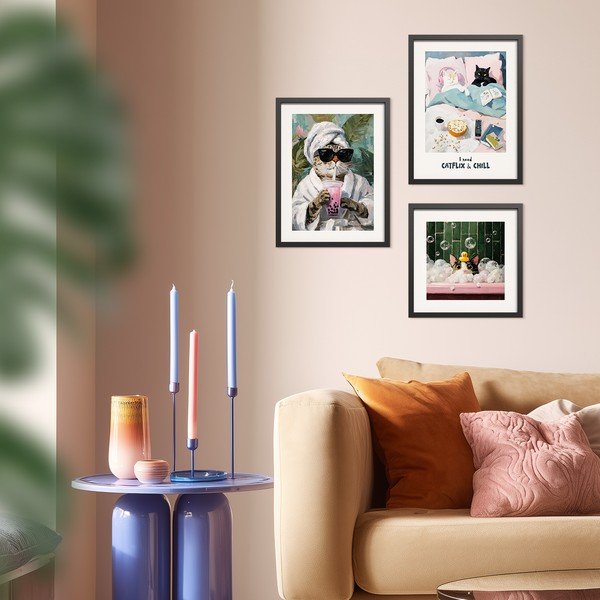 Tiskana slika s okvirom 30x40 cm Catflix – Styler-image-2