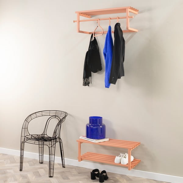 Metalni viseći ormarić za cipele u boji lososa 71x26x34 cm Marco – Spinder Design-image-3