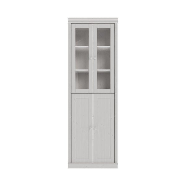 Bijela vitrina od masivnog bora 74x223x37 cm Anita – Støraa