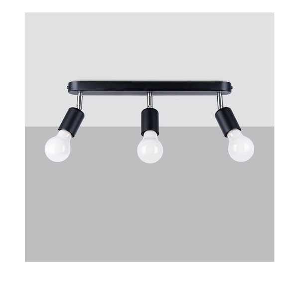 Crna metalna stropna svjetiljka ø 6 cm Brando – Sollux-image-2