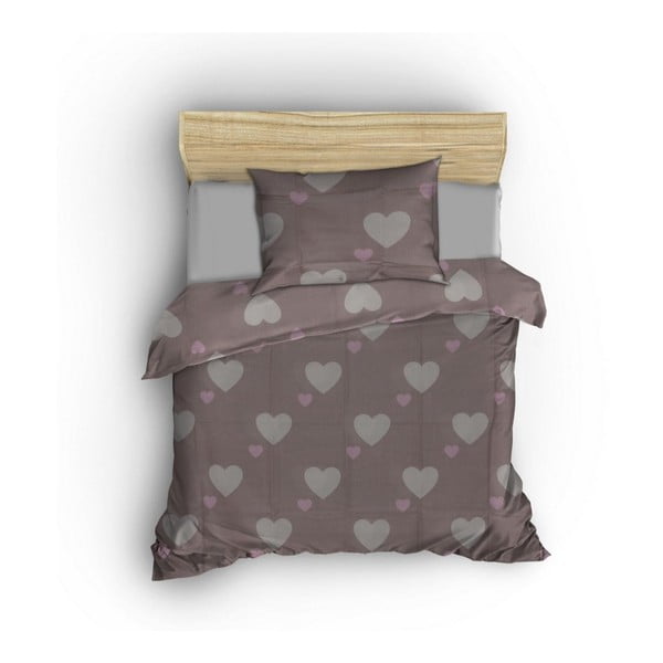 Prljavo roza posteljina za krevet za jednu osobu 140x200 cm Herz – Mijolnir-image-1