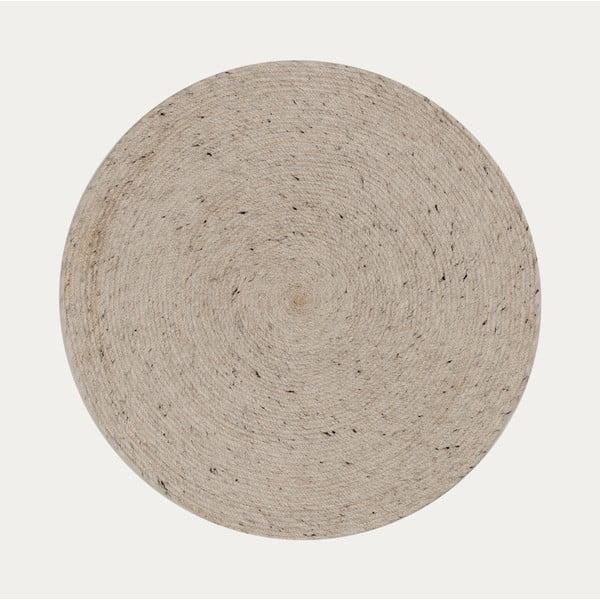 Svijetlo sivi/boje slonovače ručno rađen vunen okrugao tepih ø 200 cm Takashi – Kave Home-image-4