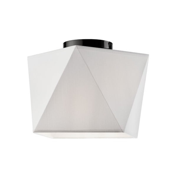 Bijela stropna svjetiljka s tekstilnim sjenilom 42x42 cm Carla – LAMKUR