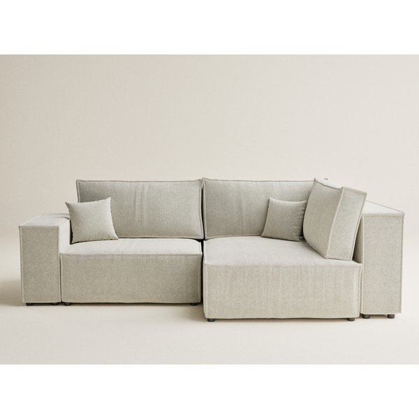 Krem sklopiva/s prostorom za odlaganje kutna garnitura od šenila (s desnim kutom/u obliku slova L) Tonga – Maison de Rêve-image-2