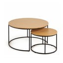 Okrugli stolići u kompletu od 2 komada s pločom u dekoru hrasta ø 80 cm Yona - Kave Home
