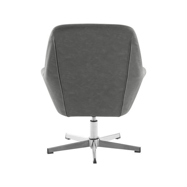 Siva fotelja od imitacije kože Naomi - Støraa-image-3