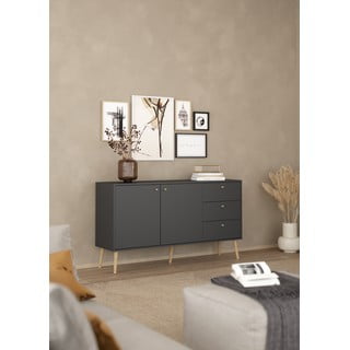 Antracitno siva niska komoda 149x82 cm Bodo – Tvilum
