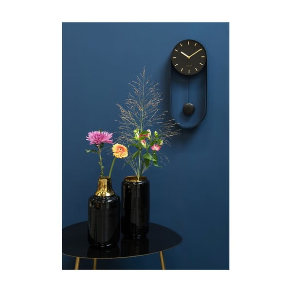 Crni zidni sat s klatnom Karlsson Charm-image-2