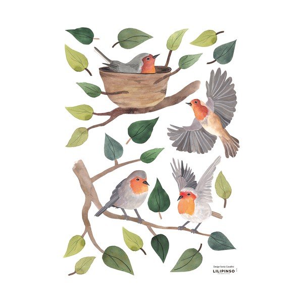 Naljepnice 30x42 cm Robins Redbreast – Lilipinso