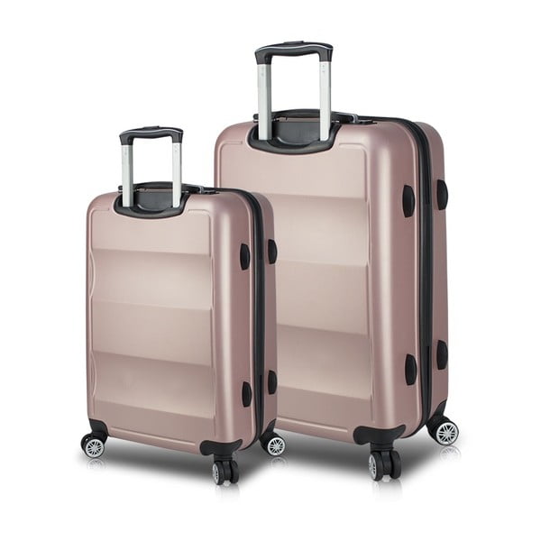 Set od 2 ružičasta putna kovčega na kotačima s USB priključcima My Valice LASSO Large &amp; Medium
