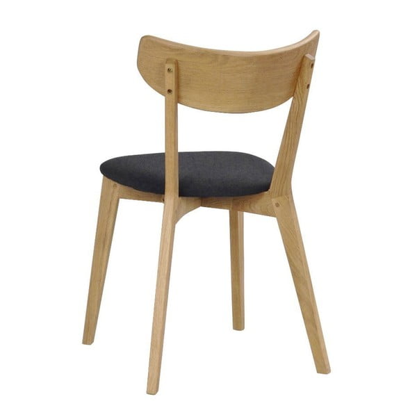 Smeđa blagovaonska stolica od hrasta s tamnosivim sjedalom Rowico Ami-image-3