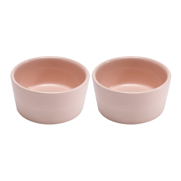 Set od 2 pastelno ružičaste zdjele od Ladelle Dipped zemljanog posuđa, Ø 9 cm