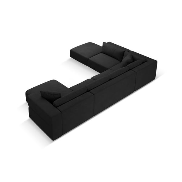 Crna kutna garnitura (s lijevim kutom/u obliku slova "U") Esther – Milo Casa-image-3