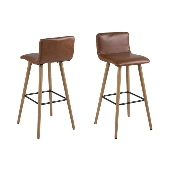 Smeđa barska stolica s nogama od hrasta Actona Frida, visina 96,5 cm