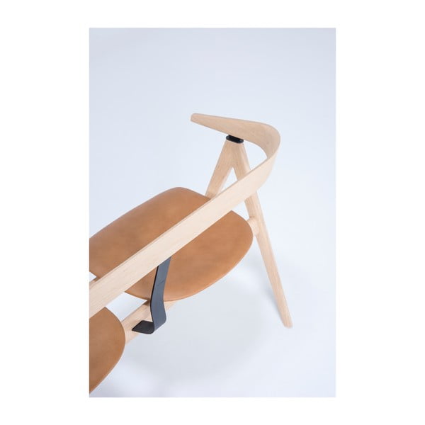 Klupa od hrastovine sa kožnim sjedištem Gazzda Ava-image-2