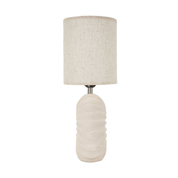 Krem stolna lampa keramička s tekstilnim sjenilom (visina 40 cm) Anemone – Mauro Ferretti