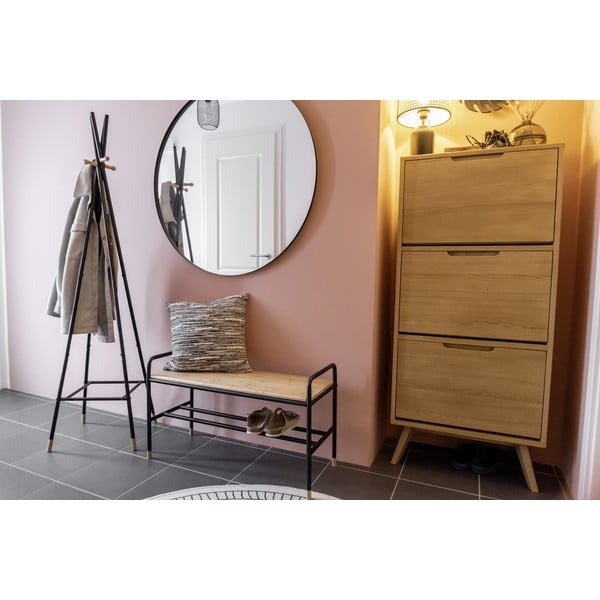 Crni/natur metalni stalak za cipele s klupom Loft - Wenko-image-1