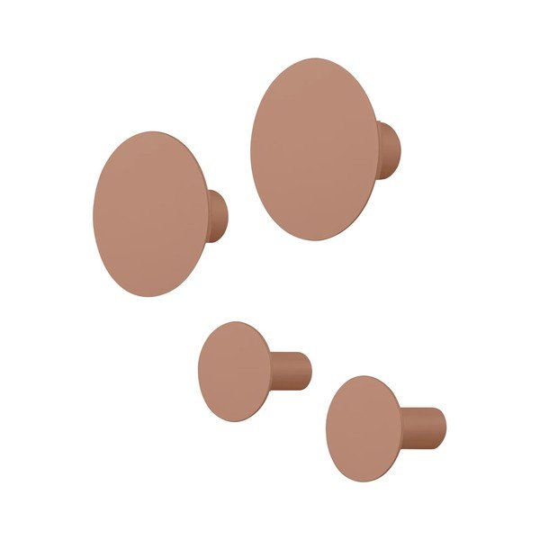 Smeđe zidne kuke u setu 4 kom Ponto – Blomus