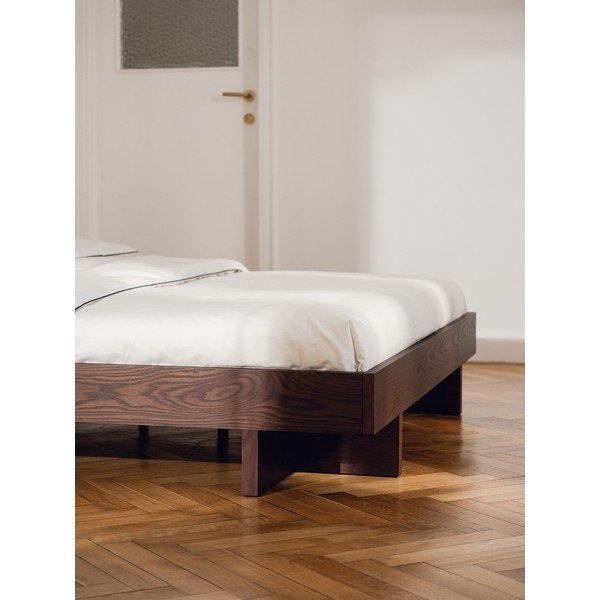 Bračni krevet od MDF-a u dekoru hrasta bez uzglavlja s podnicom 180x200 cm u prirodnoj boji Kito – noo.ma-image-2