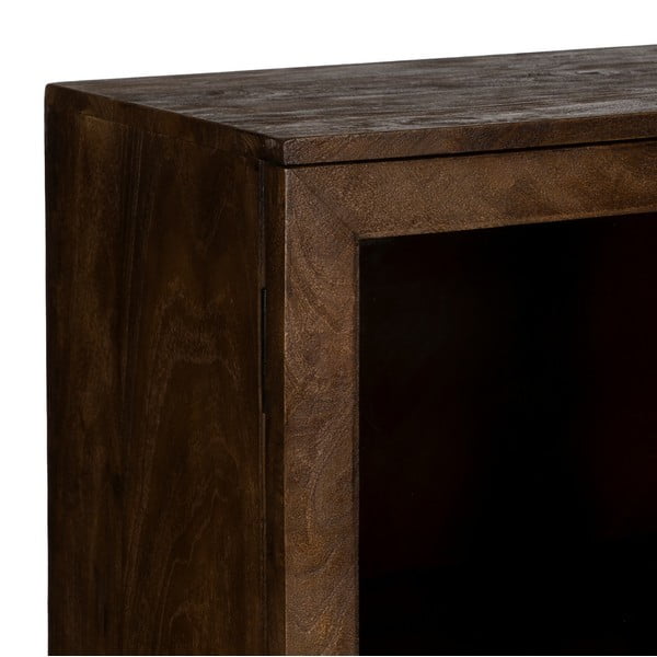 Smeđa vitrina od masivnog manga 80x140x40 cm Ravi – Ixia-image-4