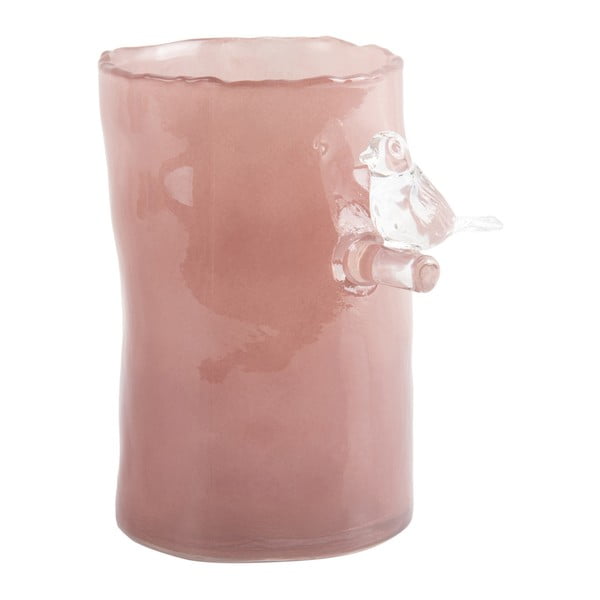 Ružičasta staklena vaza (visina 15 cm) Bird On Branch – PT LIVING-image-2