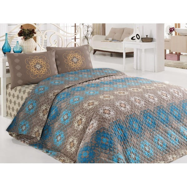 Set s pokrivačem i jastučnicama za bračni krevet Amethyst, 200 x 220 cm