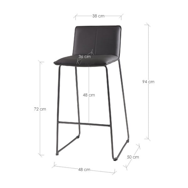 Set od 2 sive barske stolice sømcasa Lou-image-2