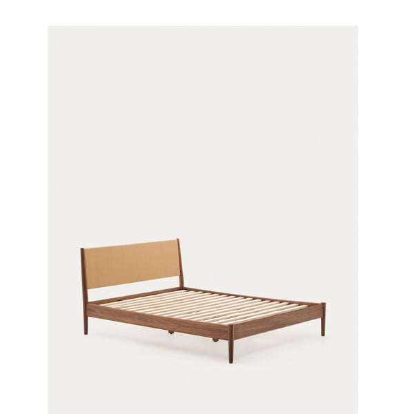 Tamno smeđi bračni krevet s podnicom 160x200 cm Elan – Kave Home-image-2