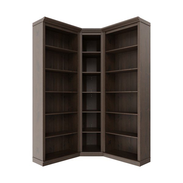 Tamno smeđa biblioteka od masivnog bora 85x219x56 cm Anita – Støraa-image-4