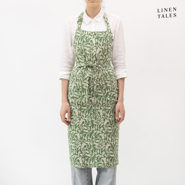 Lanena pregača Evergreen Damask – Linen Tales