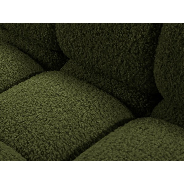 Zelena modularna sjedeća garnitura od bouclé tkanine (s desnim kutom) Bellis – Micadoni Home-image-1
