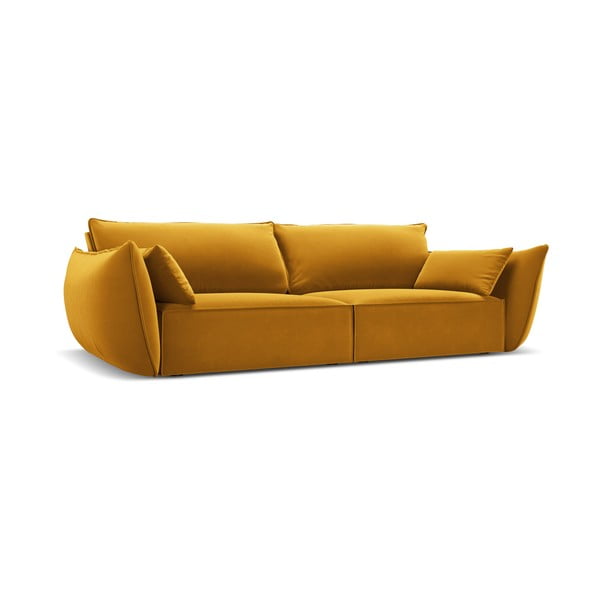 Senf žuta baršunasta sofa 208 cm Vanda – Mazzini Sofas-image-2