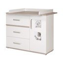 Bijela niska dječja komoda u dekoru brijesta s promjenjivim stolom 117x102 cm Moritz – Roba