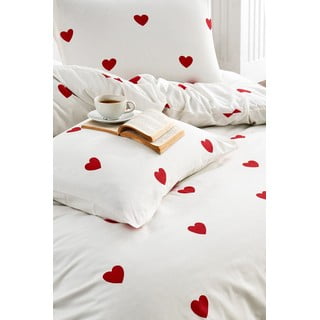 Krem posteljina za bračni krevet/za produženi krevet od renforce pamuka s uključenom plahtom/4-dijelna 200x220 cm Mini Hearts – Mila Home