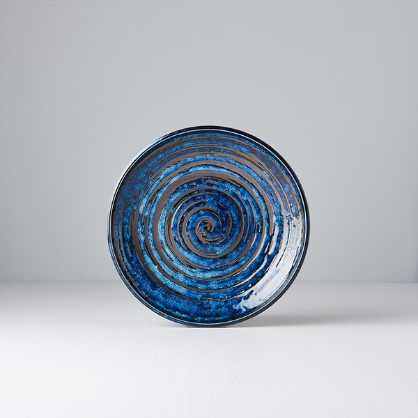 Plavi keramički tanjur MIJ Copper Swirl, ø 20 cm-image-3