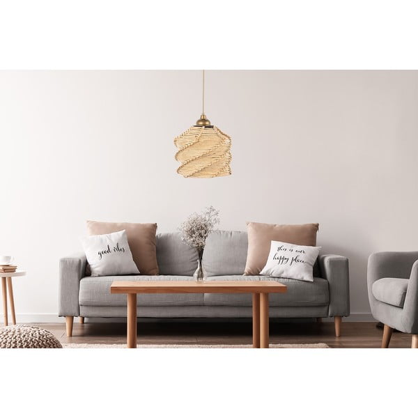 Svjetlo smeđa viseća svjetiljka ø 20 cm – Opviq lights-image-1
