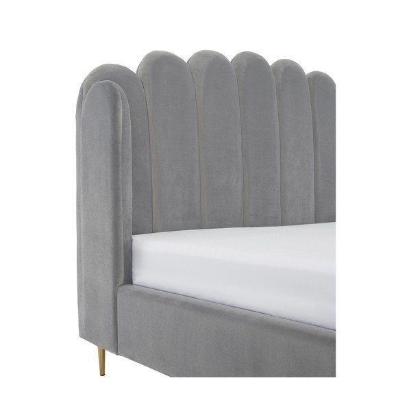 Sivi tapecirani krevet Westwing Collection Glamour, 160 x 200 cm-image-1