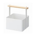 Bijela višenamjenska kutija s detaljima od bukovine YAMAZAKI Tosca Tool Box, dužina 16 cm