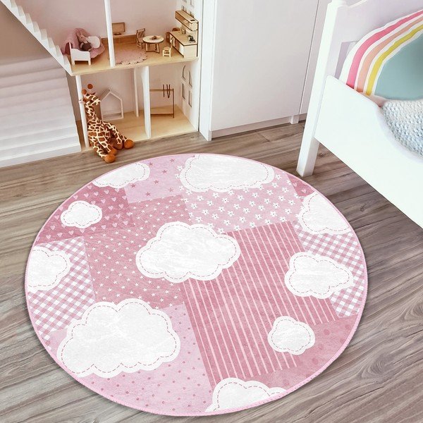 Ružičasti dječji tepih ø 100 cm Comfort – Mila Home-image-1