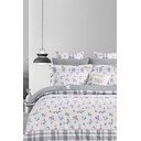 Bijela/siva posteljina za bračni krevet/za produženi krevet od renforce pamuka s uključenom plahtom/4-dijelna 200x220 cm – Mila Home
