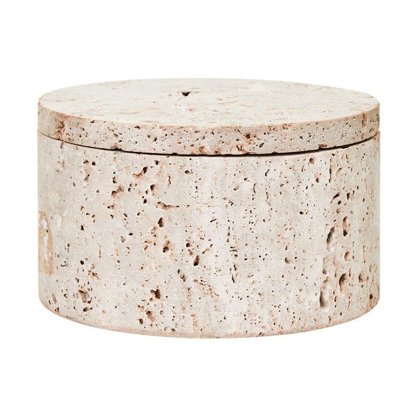 Dekorativna kamena kutija za pohranu u prirodnoj boji ø 14x8 cm Tibor – Premier Housewares