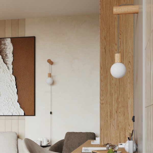 Zidna lampa u prirodnoj boji Arcadia – Sollux-image-1