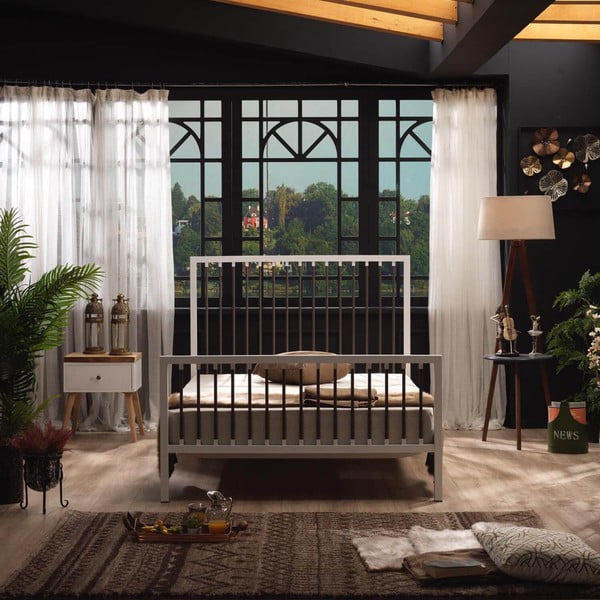 Bijeli metalni bračni krevet s podnicom 180x200 cm Breeze – Kalune Design-image-3
