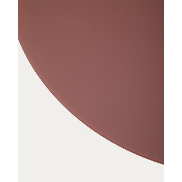 Okrugao stolić za kavu sa staklenom pločom stola boje terakote ø 80 cm Wilshire – Kave Home-image-3