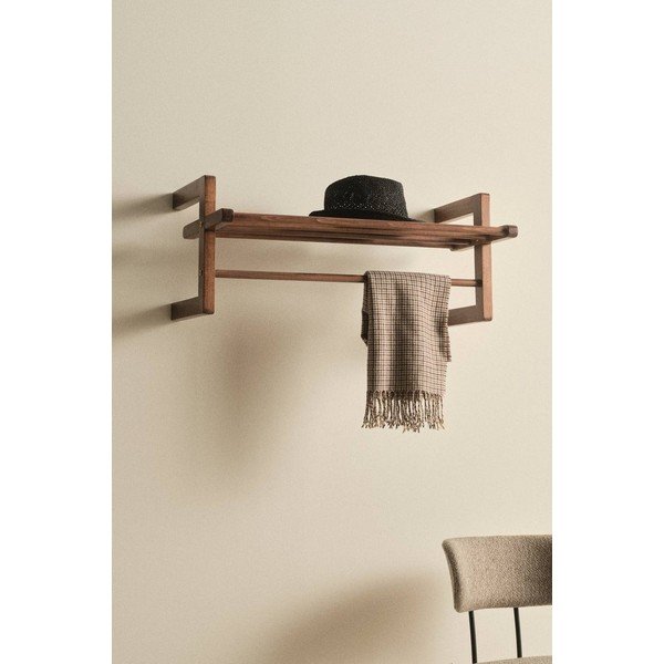 Vješalica od masivnog bora u tamnoj prirodnoj boji 70x30 cm Eddison – Jotex-image-1