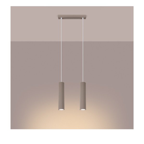 Smeđe-siva metalna viseća svjetiljka Gleam – Sollux-image-1