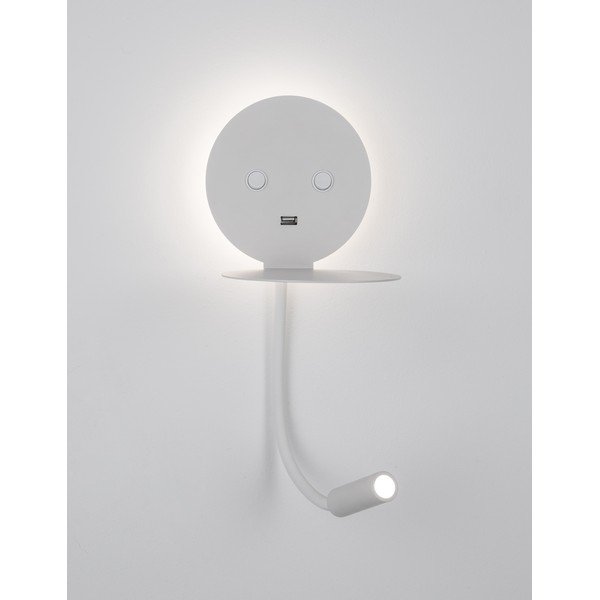 Bijela LED zidna lampa aluminijska sa savitljivom konstrukcijom/s USB priključkom Eclip – Nova Luce-image-2